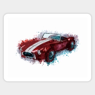 Classic Hot Rod Red Muscle Car Vintage style illustration art for the Racing Lovers Sticker
